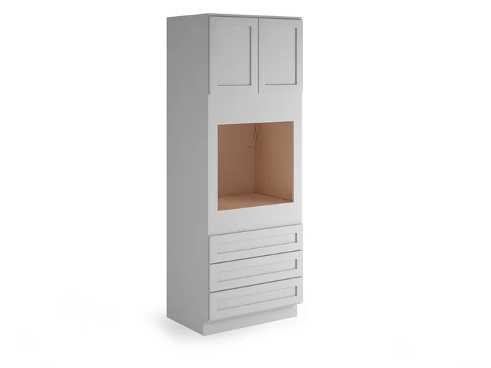 Valleywood Cabinetry Proper Gray 33-in W x 96-in H x 24-in D Proper Gray Birch 3-Drawers Base Ready To Assemble Plywood Cabinet (Flat Panel Shaker Style)