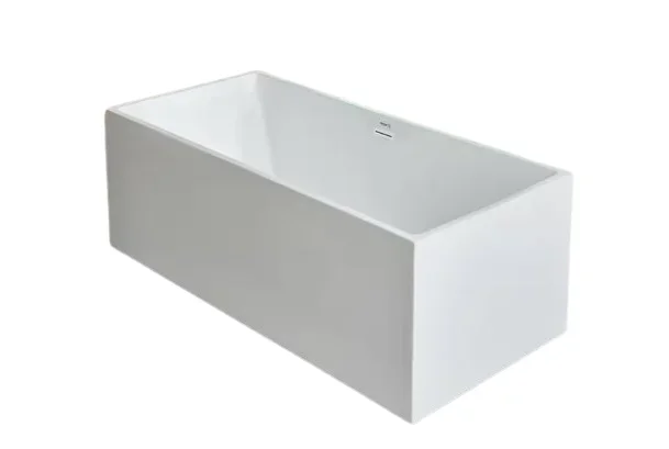 Vanity Art 67 in. Acrylic Flatbottom Freestanding Bathtub in Pure White