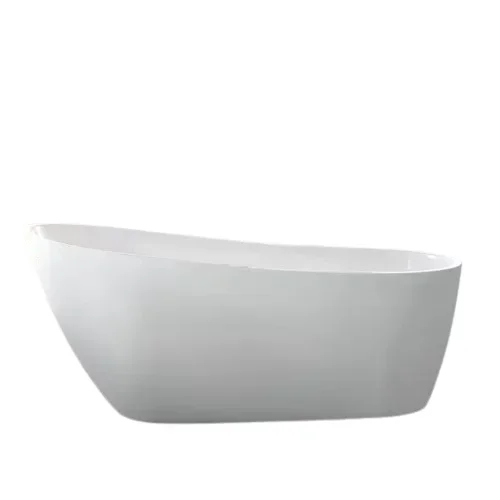 Vanity Art Colombes 67 in. Acrylic Flatbottom Freestanding Bathtub in Pure White