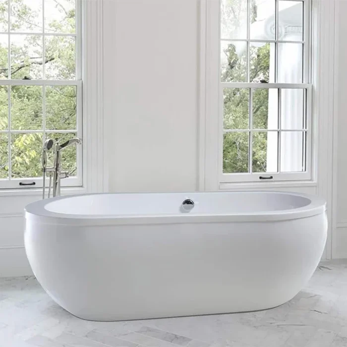 Vanity Art Rennes 71 in. Acrylic Flatbottom Center Bathtub in White