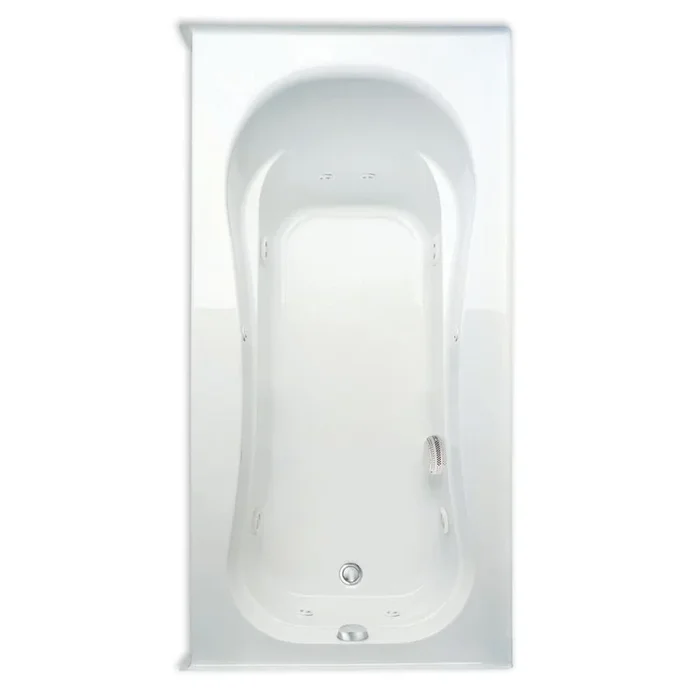 Vecelli 72 in. Acrylic Right Drain Rectangular Alcove Whirlpool Bathtub with Heater in White