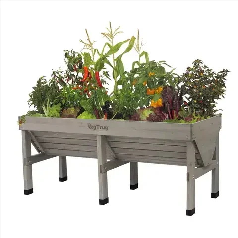 VegTrug 31.4 in. H X 30 in. W X 72 in. D Cedar Classic Garden Planter Gray