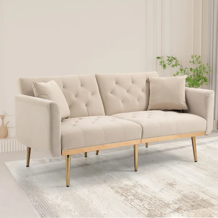 Velvet Sofa, Accent sofa .loveseat sofa with metal feet