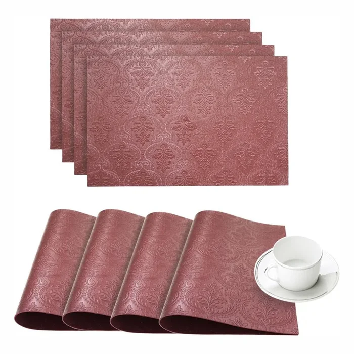 Venecia Burgundy Faux Leather Placemat (Set of 4)