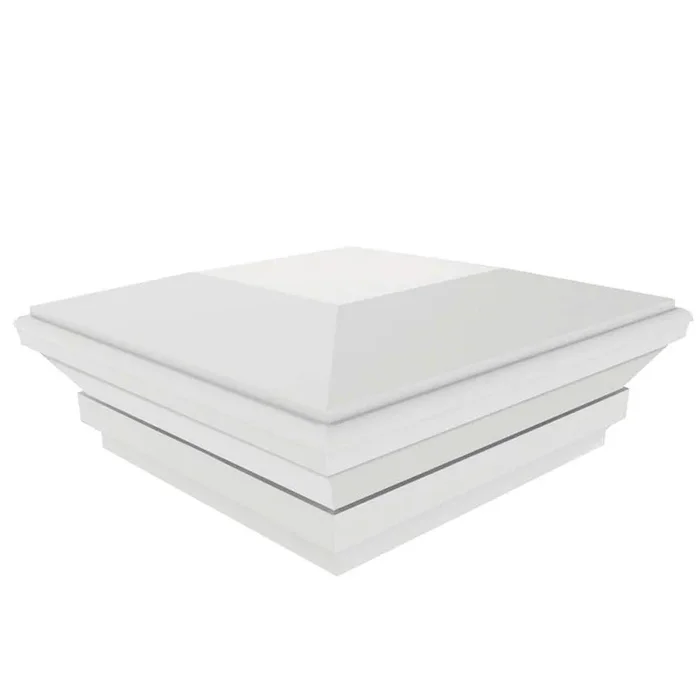 Veranda 4 in. x 4 in. White Contemporary Post Cap with Glue