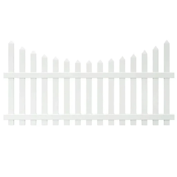 Veranda Glendale 4 ft x 8 ft White Vinyl Scalloped Top Picket Fence Panel