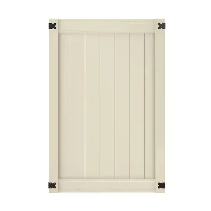 Veranda Pro Series 4 ft. W x 6 ft. H Tan Vinyl Woodbridge Privacy Fence Gate