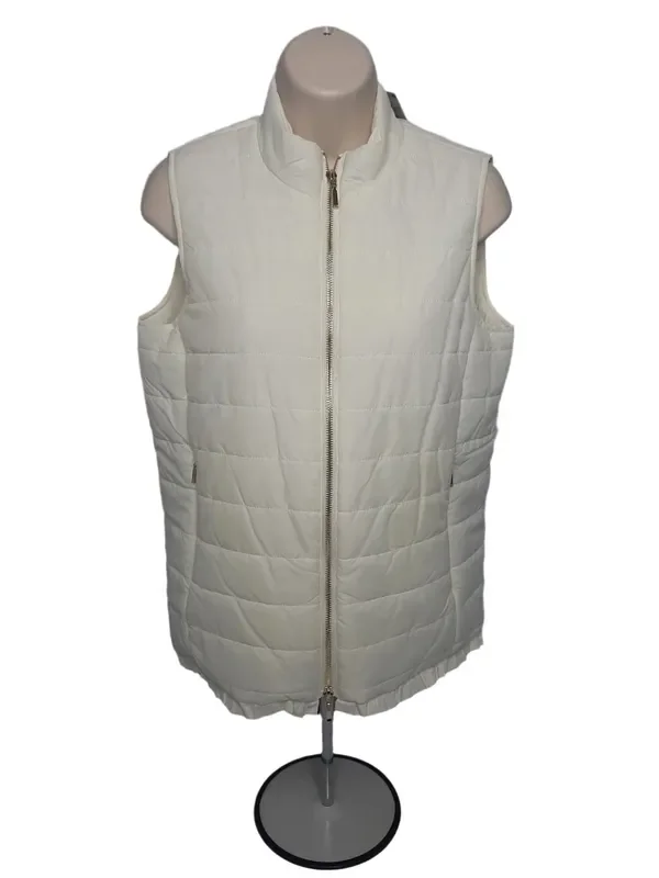 Vest-Cream-Zipper Front-2Pocket-Women’s-M14201vm