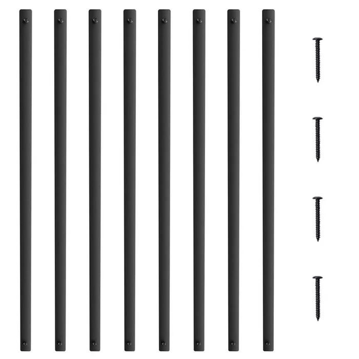 VEVOR Staircase Metal Balusters 32.28 in. H x 0.22 in. W Flat Black Aluminum Alloy Stair Railing Kit Deck Baluster (51-Pack)