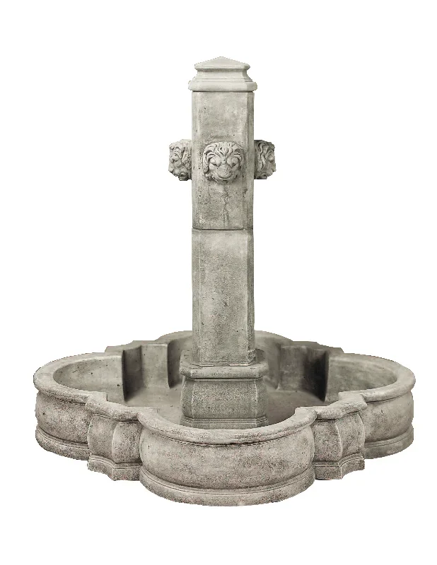 Via Veneto Outdoor Cast Stone Garden Fountain With Spout