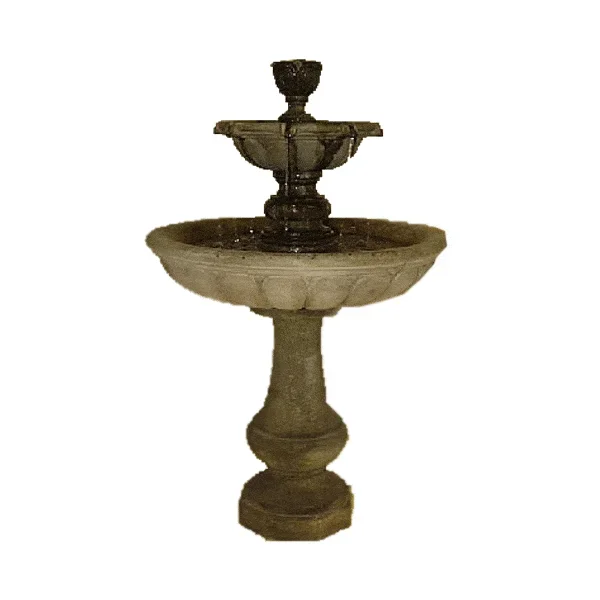 Vicentina Outdoor Cast Stone Garden Fountain – Graceful Elegance with Serene Waterfall Flow