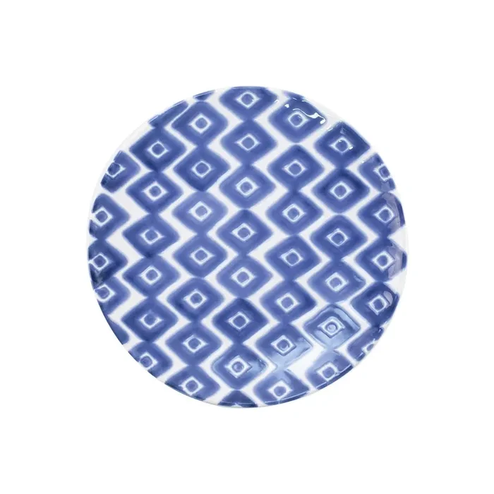 Vietri Santorini Diamond Salad Plate – Blue
