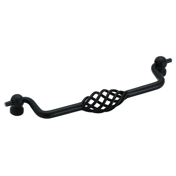 Village Classics 6-1/4 in. Flat Black Birdcage Swing Center-to-Center Pull