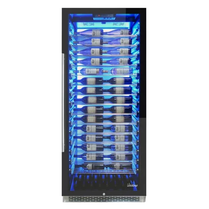 Vinotemp 188-Bottle Capacity Black Built-In/Freestanding Wine Chiller