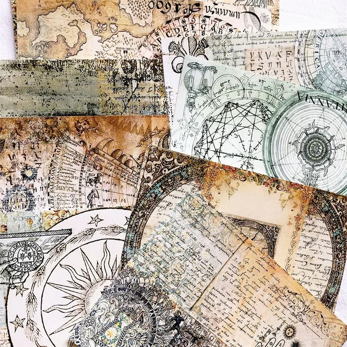 Vintage Medieval Alchemy Background Scrapbook Paper