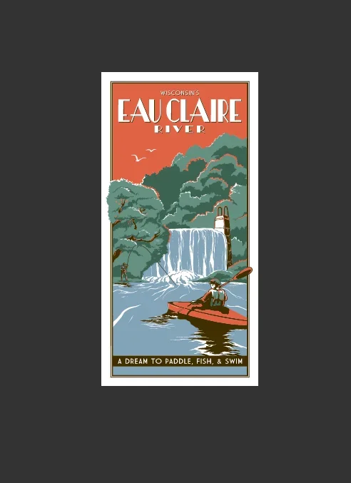 Vintage Tourism Poster – Eau Claire River