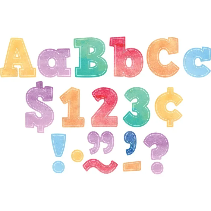 Watercolor Bold Block 4In Letters Combo Pack