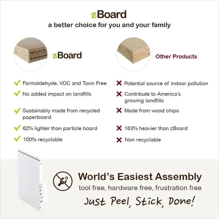 Way Basics 6 Compartment Black Stackable Recycled Paperboard Cube