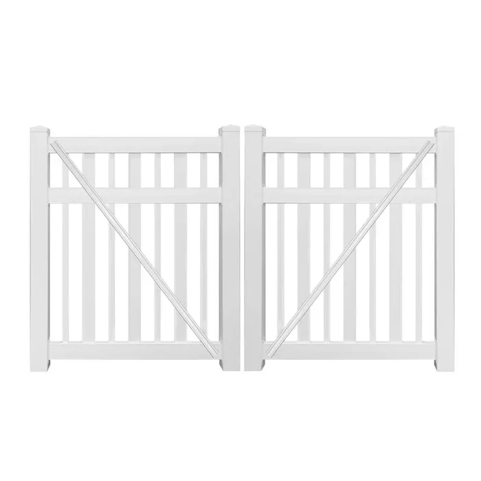 Weatherables Atlantis 9 ft. W x 5 ft. H White Vinyl Pool Fence Double Gate