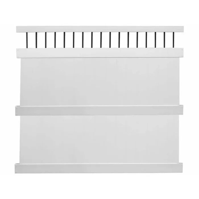 Weatherables Tuscany 8 ft. H x 8 ft. W White Vinyl Baluster Top Privacy Fence Panel Kit