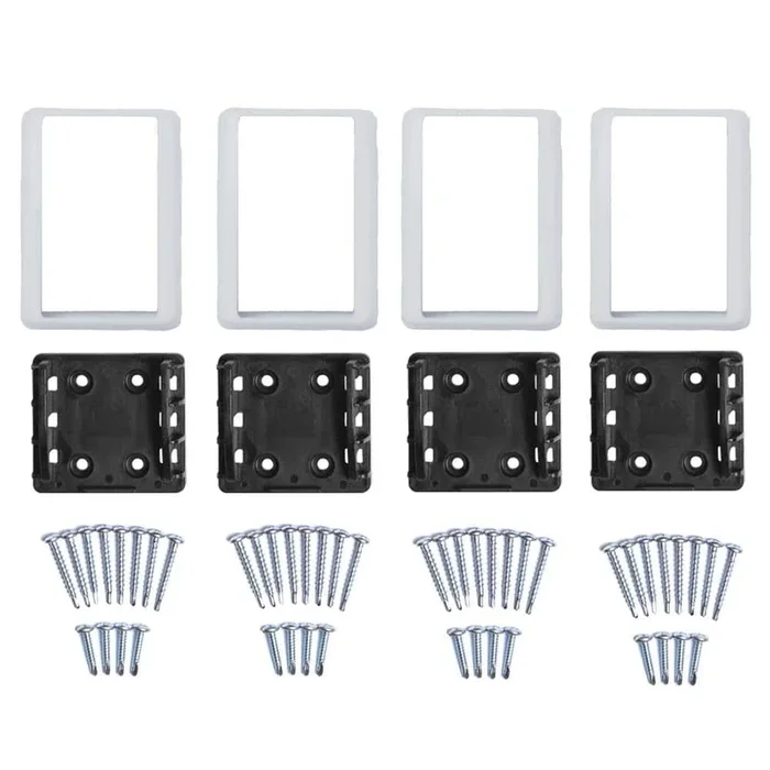 Weatherables Walton White Straight Railing Bracket Kit (4-Piece)