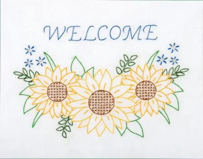 Welcome Sunflowers 11in x 14in Sampler – 181-721 – Jack Dempsey, Inc.