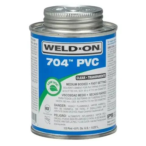 Weld-On 704 Clear Cement For PVC 8 fl. oz.