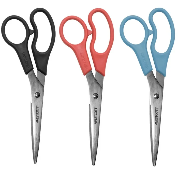 Westcott Scissors 8In Straight 3/Pk Asst
