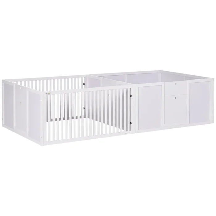 Whelping Box for Dogs Built for Mother’s Comfort, Dog Whelping Pen with Removable Doors, Puppy Playpen for Indoors, Newborn Puppy Supplies & Essentials, 81″ x 39″ x 20″, White