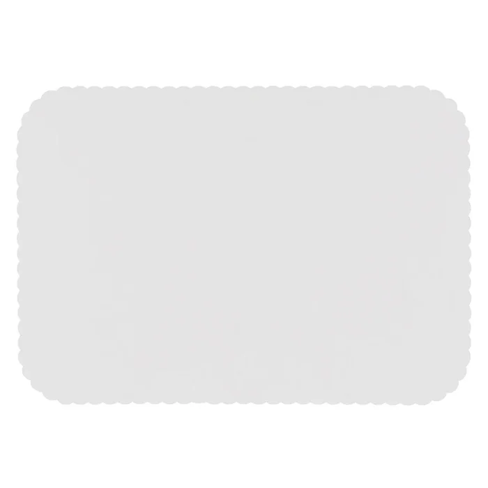 White 14″ x 19″ Scallop Traymats, Pack of 1,000