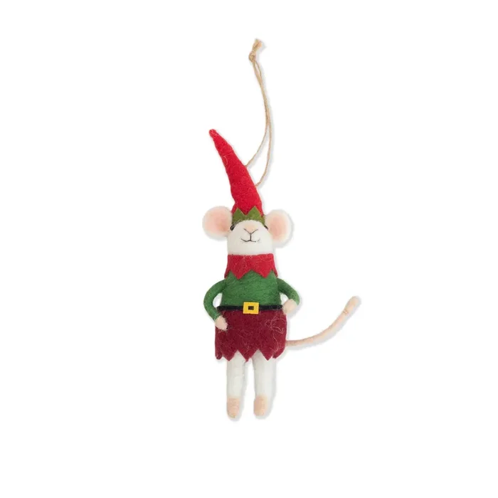 ***White Elf Mouse Ornament