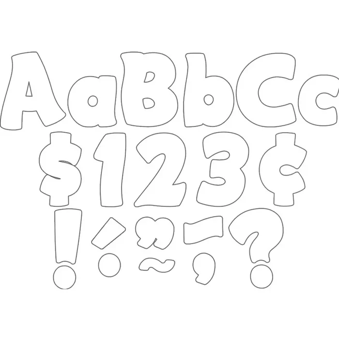 White Funtastic 4 In Letters Combo Pk