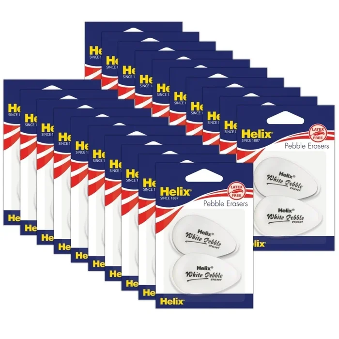 White Pebble Erasers 40 Count