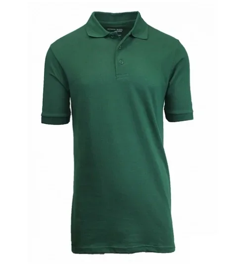Wholesale Childrens Short Sleeve School Uniform Polo Shirt in Hunter Green By Size, Case of 36