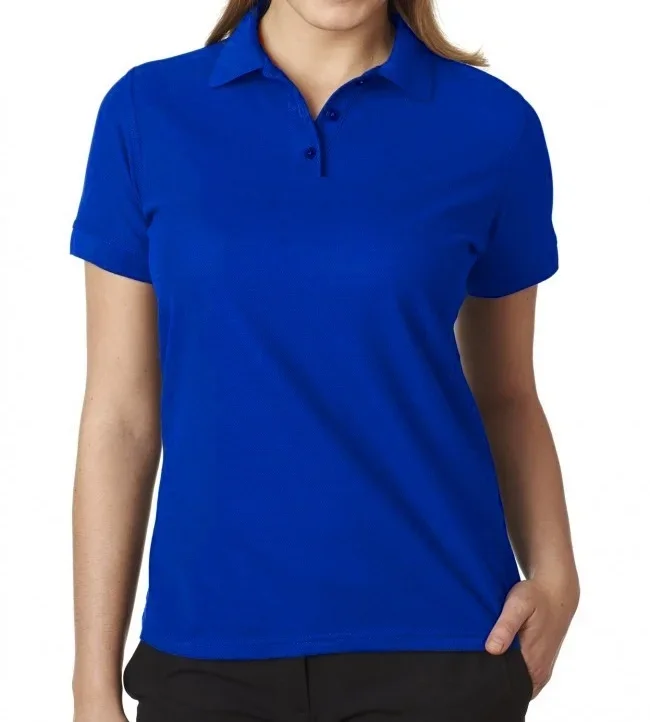 Wholesale Junior Short Sleeve 3 Button Jersey Polo Shirt In Royal Blue, Case Of 36