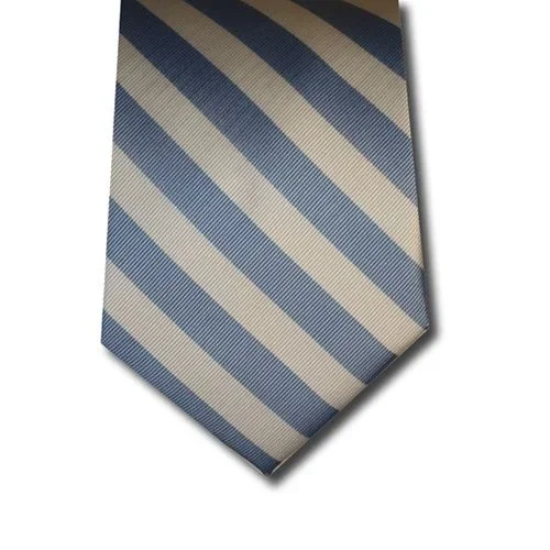 Wholesale School Uniform Tie in Blue / White Stripe, Case of 36
