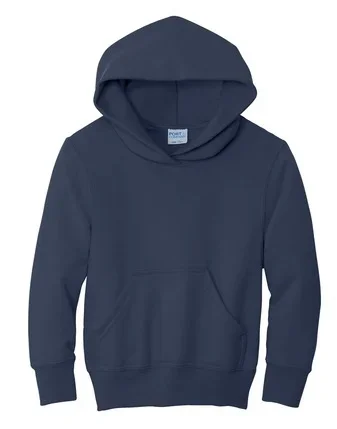 Wholesale Youth Fleece Pullover Hooded Sweatshirt In Navy, Case Of 24