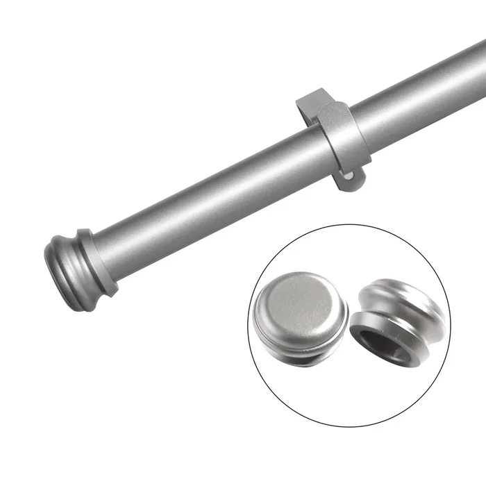 Window Single Curtain Rod Adjustable Sizes: 88″ 132″, Silver Silver Metal