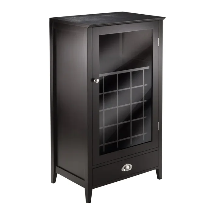 Winsome Wood 25-Bottle Espresso Wood Wine Cabinet