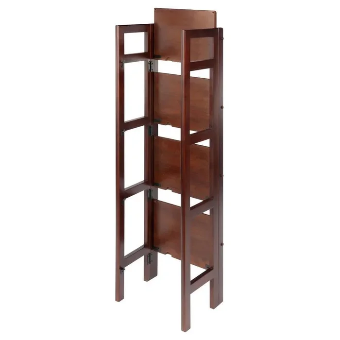 Winsome Wood Terry Antique Walnut Wood 4-Shelf Bookcase