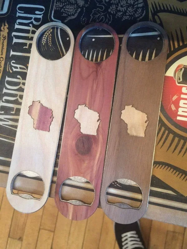 Wood Bottle Opener – Wisconsin (Cedar)