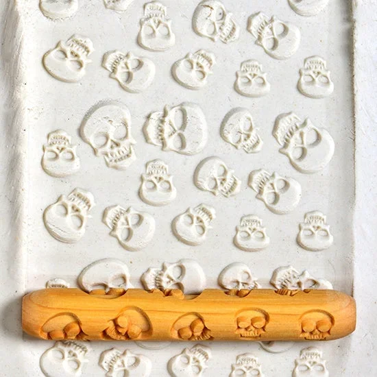 Wooden Hand Roller – Skulls