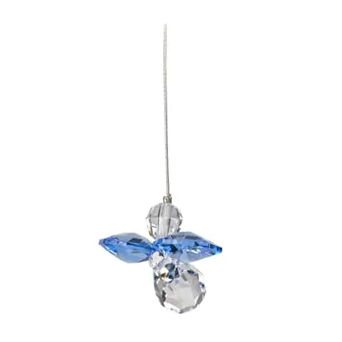 Woodstock Chimes Crystal Guardian Angel Sapphire Crystal 1 in. Wind Chime