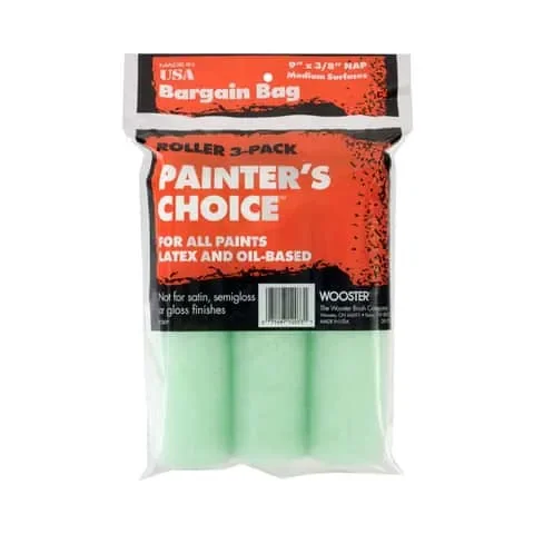 Wooster Painter’s Choice Fabric 9 in. W X 3/8 in. Paint Roller Cover 3 pk