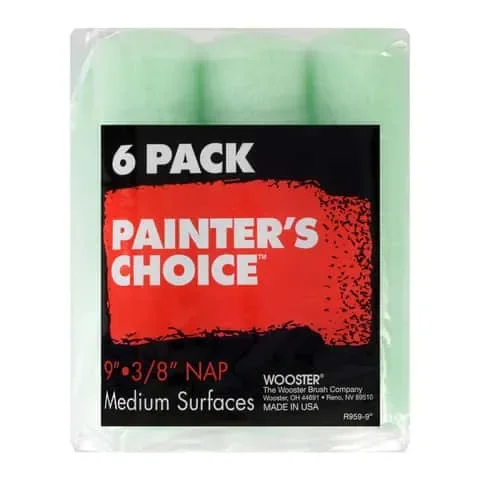 Wooster Painter’s Choice Fabric 9 in. W X 3/8 in. Paint Roller Cover 6 pk