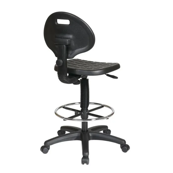 Work Smart WorkSmart Black Contemporary Adjustable Height Swivel Drafting Chair