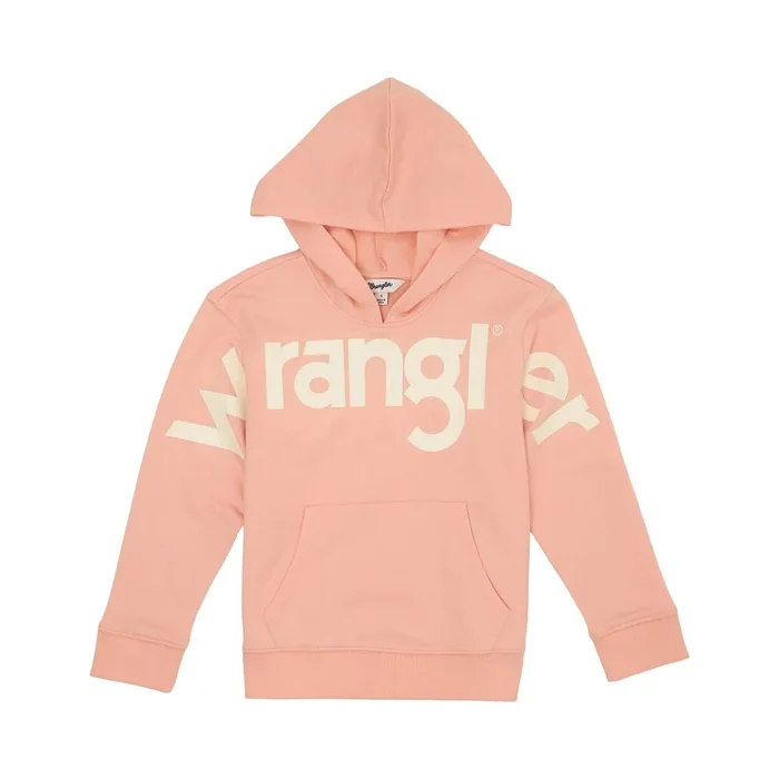 Wrangler Girl’s Pink Bold Logo Hoodie