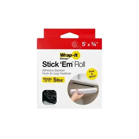 Wrap-It Stick ‘Em Medium Nylon Hook and Loop Fastener 60 in. L 1 pk