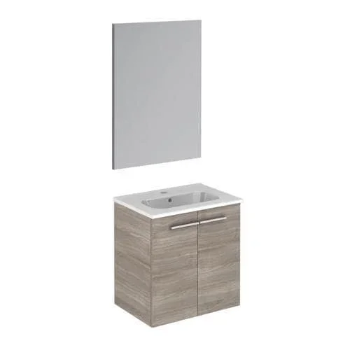 WS Bath Collections Start 20-in Sandy Gray Single Sink Bathroom Vanity with Ceramic White Ceramic Top (Mirror Included)