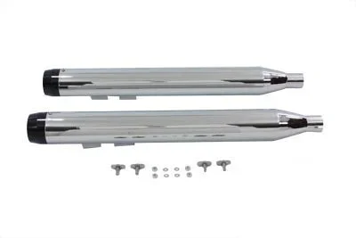 Wyatt Gatling Muffler Set with Black End Caps – V-Twin Mfg.